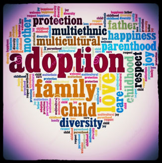 Graphic of words about adoption and family