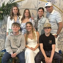 Family members gathered for a celebration